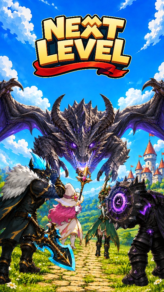 The black dragon and heroes from the current Next Level intro